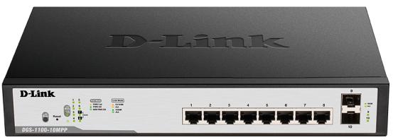Коммутатор D-LINK DGS-1100-10MPP/C1A Настраиваемый коммутатор EasySmart с 8 портами 10/100/1000Base-T и 2 портами 1000Base-X SFP (порты 1–8 с поддержк
Коммутатор D-LINK DGS-1100-10MPP/C1A Настраиваемый коммутатор EasySmart с 8 портами 10/100/1000Base-T и 2 портами 1000Base-X SFP (порты 1–8 с поддержк