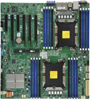 SuperMicro MBD-X11DPI-N-B Серверная материнская плата X11DPi N Motherboard Dual Socket P (LGA 3647) supported, CPU TDP support 205W, 2 UPI up to 10.4 GT/s Bulk.