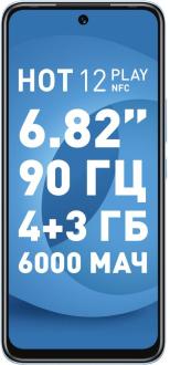 Смартфон Infinix X6816D Hot 12 Play NFC 64Gb 4Gb синий моноблок 3G 4G 2Sim 6.82" 720x1612 Android 11 13Mpix 802.11 b/g/n/ac NFC GPS GSM900/1800 GSM1900 TouchSc FM microSD max512Gb