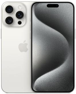 Смартфон Apple A3108 iPhone 15 Pro Max 1Tb белый титан моноблок 3G 4G 2Sim 6.7" 1290x2796 iOS 17 48Mpix 802.11 a/b/g/n/ac/ax NFC GPS Protect