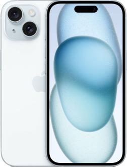 Смартфон Apple A3090 iPhone 15 256Gb голубой моноблок 3G 4G 1Sim 6.1" iOS 17 802.11 a/b/g/n/ac/ax NFC GPS