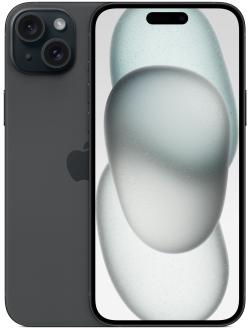 Смартфон Apple A3096 iPhone 15 Plus 128Gb черный моноблок 3G 4G 2Sim 6.7" 1290x2796 iOS 17 48Mpix 802.11 a/b/g/n/ac/ax NFC GPS Protect