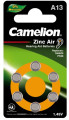 Camelion  ZA13 BL-6 Mercury Free (A13-BP6(0%Hg), батарейка для слуховых аппаратов, 1.4 V,280mAh)  (6 шт. в уп-ке)