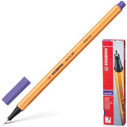 Ручка капиллярная STABILO Point, ФИОЛЕТОВАЯ, корпус оранжевый, линия письма 0,4 мм, 88/55 stabilo ручка гелевая автоматическая stabilo palette xf синяя корпус оранжевый