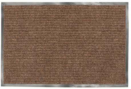 Коврик входной ворсовый влаго-грязезащитный ЛАЙМА/ЛЮБАША, 90х120 см, ребристый, толщина 7 мм, коричневый, 602873