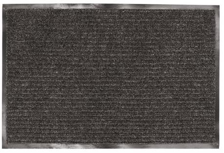 Коврик входной ворсовый влаго-грязезащитный ЛАЙМА, 120х150 см, ребристый, толщина 7 мм, черный, 602877