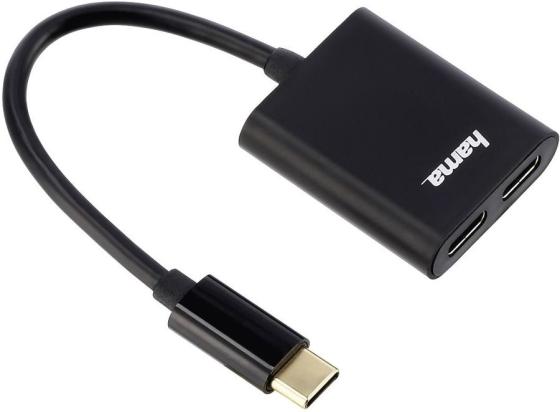 

Разветвитель USB-C Hama 00135749 2порт. черный