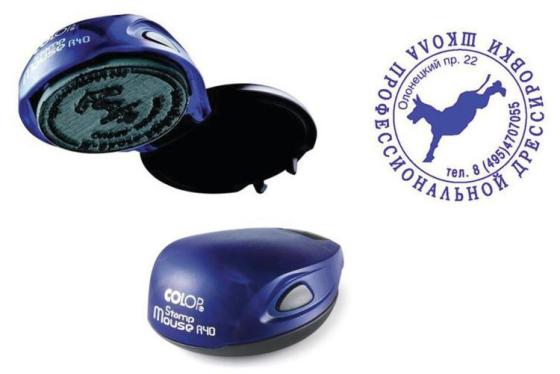 Оснастка Colop Stamp Mouse R40 пластик синий шир.:40мм выс.:40мм