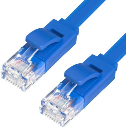 Greenconnect Патч-корд прямой 2.0m, UTP кат.5e, синий, позолоченные контакты, 24 AWG, литой, GCR-LNC01-2.0m, ethernet high speed 1 Гбит/с, RJ45, T568B
