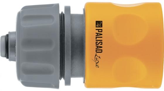 Соединитель пластмассовый быстросъемный для шланга 3/4", аквастоп, однокомпонентный, LUXE// Palisad