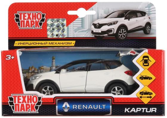 

Машина металл RENAULT Kaptur бело-черный 12см, открыв. двери, инерц. в кор. Технопарк в кор.2*24шт