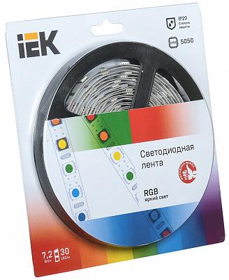 Iek LSR2-3-030-20-1-05 Лента LED 5м блистер LSR-5050RGB30-7,2-IP20-12V красный/зеленый/синий