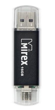 

Флеш накопитель 16GB Mirex Smart, OTG, USB 2.0/MicroUSB, Черный