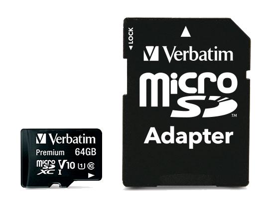 

Флеш карта microSD 64GB Verbatim microSDXC Class 10, (SD адаптер)