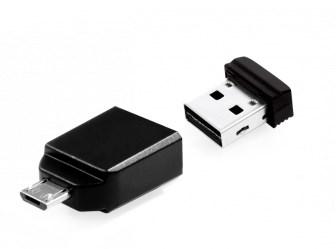 

Флеш накопитель 64GB Verbatim Nano OTG, USB 2.0 (Micro-USB adapter)