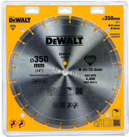 DeWalt Алм.круг сегм.универс.350х25.4 (кольцо 20 мм в комплекте)