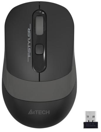 A-4Tech Мышь Fstyler FG10 GREY черный/серый оптическая (2000dpi) беспроводная USB [1147564]