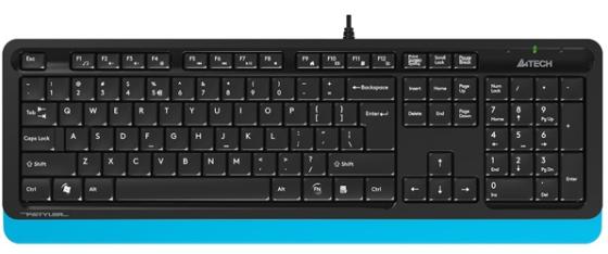 Клавиатура A-4Tech Fstyler FK10 BLUE черный/синий USB [1147528] a 4tech клавиатура мышь a4 fstyler f1010 blue клав черный синий мышь черный синий usb[1147546]