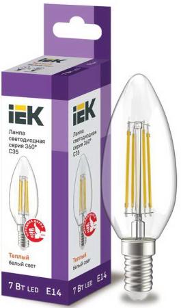 Iek LLF-C35-7-230-30-E14-CL Лампа LED C35 свеча прозр. 7Вт 230В 3000К E14 серия 360°