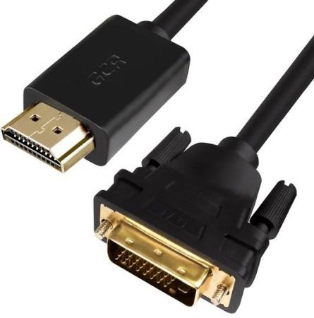 Greenconnect Кабель HDMI-DVI 7.5m черный, OD7.3mm, 28/28 AWG, позолоченные контакты, 19pin AM / 24+1M AM double link, GCR-HD2DVI1-7.5m, тройной экран