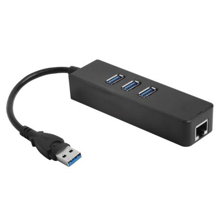 Greenconnect USB 3.0 Разветвитель на 3 порта + 10/100Mbps Ethernet Network GCR-AP04