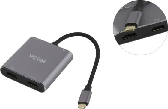 Адаптер USB Type-C VCOM Telecom CU450 USB Type-C HDMI 1 х USB 2.0 черный