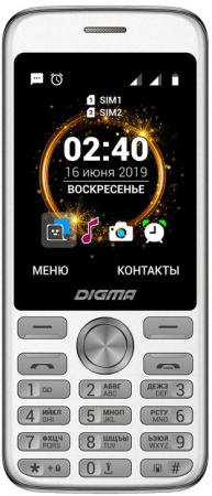 Мобильный телефон Digma C280 Linx серебристый 2.8" — Bluetooth