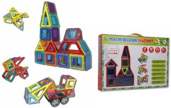

Конструктор магнитный, 70 деталей, с колёсами