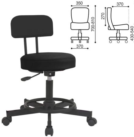 Кресло PC12 РС01.00.12-201- чёрный без подлокотников кожзам