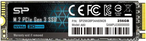 Твердотельный накопитель SSD M.2 256 Gb Silicon Power P34A60 Read 2200Mb/s Write 1600Mb/s 3D NAND TLC SP256GBP34A60M28