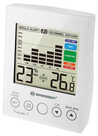 Гигрометр BRESSER Mould Alert, термометр, график изменений за 24 часа, звуковой сигнал, 73275