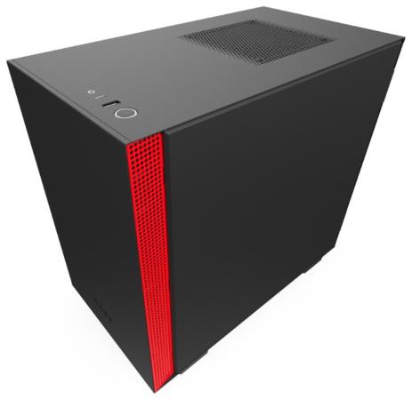 

Корпус mini-ITX NZXT H210 Без БП чёрный красный CA-H210B-BR