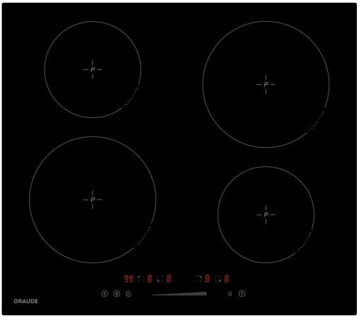 

Индукционные варочные панели Graude/ Индукционная, 590 х 62 х 520 мм, Сенсорное управление, 9 ступеней нагрева, Функция таймера, Индикация остаточного тепла, Автоматическое отключение, Защита от детей, Исполнение: без рамки
