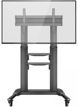 

Мобильная стойка ONKRON на 1 ТВ/ 32-65" от 100х100 до 400х600 наклон 0 поворот 0 макс нагр 45,5кг Высота 1030-1530мм, кабель-канал, 2 полки, регулировка полок по высоте, колесики с блокировкой, черная