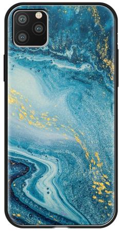 Накладка Deppa Glass Case для iPhone 11 Pro Max голубой агат 87267