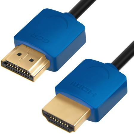 Кабель HDMI 0.5м Green Connection GCR-51585 круглый черный/синий