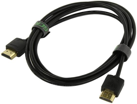 Greenconnect Кабель SLIM 2.0m HDMI 2.0, черный Slim, OD3.8mm, HDR 4:2:2, Ultra HD, 4K 60 fps 60Hz, 3D, AUDIO, 18.0 Гбит/с, 32/32 AWG, GCR-51596