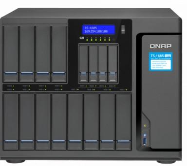 

SMB QNAP TS-1685-D1521-8G NAS, 16-tray w/o HDD (12 x 2.5"/3.5" and 4 x 2.5" SSD slot), 6xM.2 Slot, Quad-core Intel Xeon D-1521 2.4 GHz, 8GB RAM (4GB UDIMM x 2) up to 128GB (32GBx4), 2x10 GbE 10GBASE-T, 4xGbE LAN, 3xUSB, 3xPCIe Slot, 250W PSU