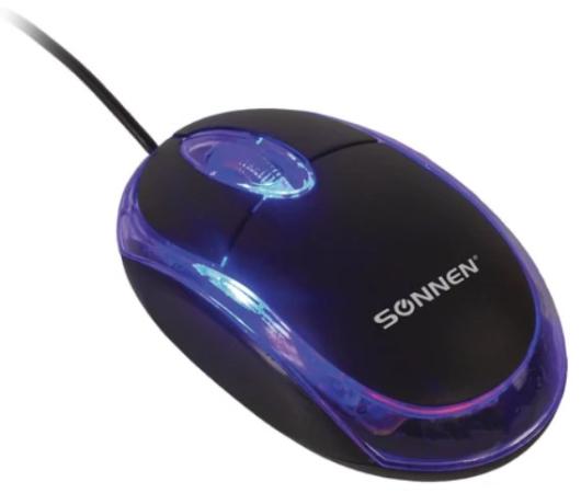 Мышь проводная Sonnen М-204 чёрный USB