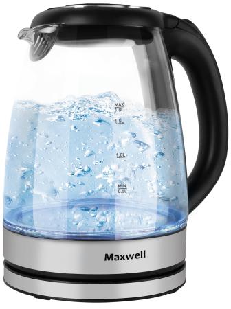 

Чайник электрический Maxwell MW-1089 1850 Вт чёрный серебристый 1.8 л пластик/стекло