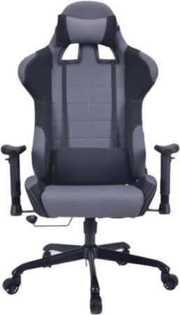 Кресло игровое Бюрократ 771N/GREY-BL две подушки серый с черными вставками крестовина металл
