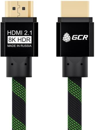 Кабель HDMI 1м Green Connection GCR-51833 круглый черный/зеленый кабель displayport 0 5м green connection gcr dp2dp 0 5m круглый черный