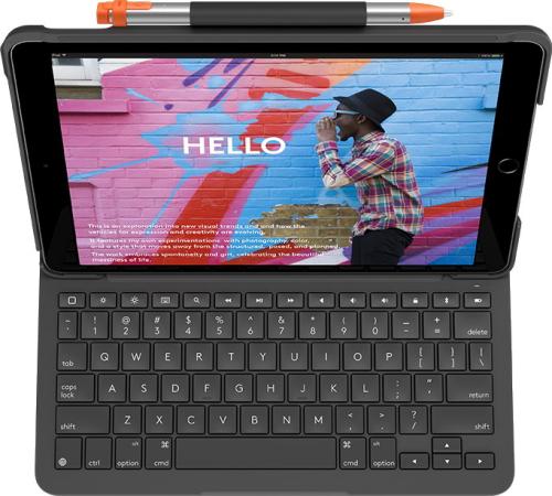 Клавиатура беспроводная Logitech Slim Folio для iPad (7-го, 8-го и 9-го поколений) Bluetooth черный 920-009652