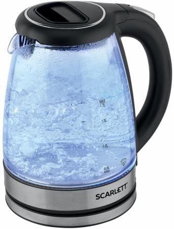 Чайник электрический Scarlett SC-EK27G72 2000 Вт чёрный 2 л стекло чайник электрический scarlett sc ek27g19 2200 вт серебристый чёрный 2 2 л металл стекло