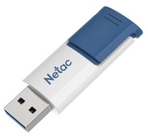 Флеш Диск Netac U182 Blue 16Gb <NT03U182N-016G-30BL>, USB3.0, сдвижной корпус, пластиковая бело-синяя