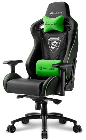 Кресло для геймеров Sharkoon Shark Skiller SGS4 черный/зеленый