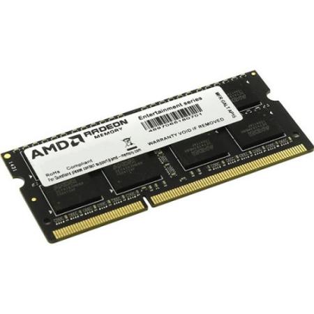 Оперативная память для ноутбука 8Gb (1x8Gb) PC3-12800 1600MHz DDR3L SO-DIMM CL11 AMD R5 Entertainment Series Black R538G1601S2SL-UO