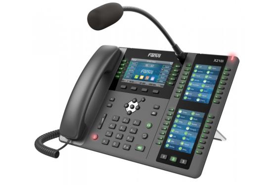 X210i Телефон IP Fanvil IP телефон 20 линий, внешний микрофон, цветной экран 4.3&quot; + два доп. цветных экрана 3.5&quot;, HD, Opus, 10/100/1000 Мбит/с, USB, Bluetooth, PoE