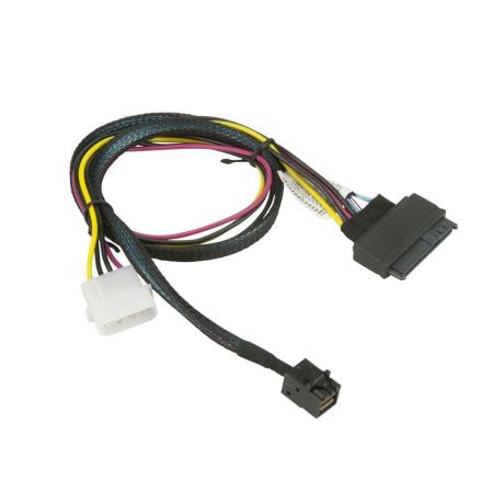 Кабель SuperMicro CBL-SAST-0957  MiniSAS HD SFF-8643 to U.2 PCIE SFF-8639 with Power Cable 55cm