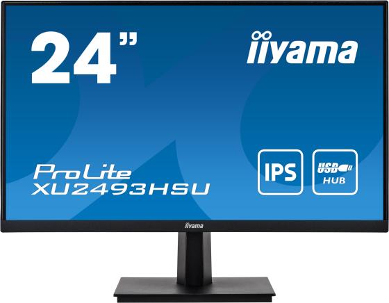 Монитор 23.8" iiYama PROLITE XU2493HSU-B1 черный IPS 1920x1080 250 cd/m^2 4 ms VGA HDMI DisplayPort Аудио USB